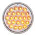 Gray 4" PEARL AMBER/CLEAR 24-LED 6-PULSE STROBE LIGHT, 9V-36V 4" ROUND