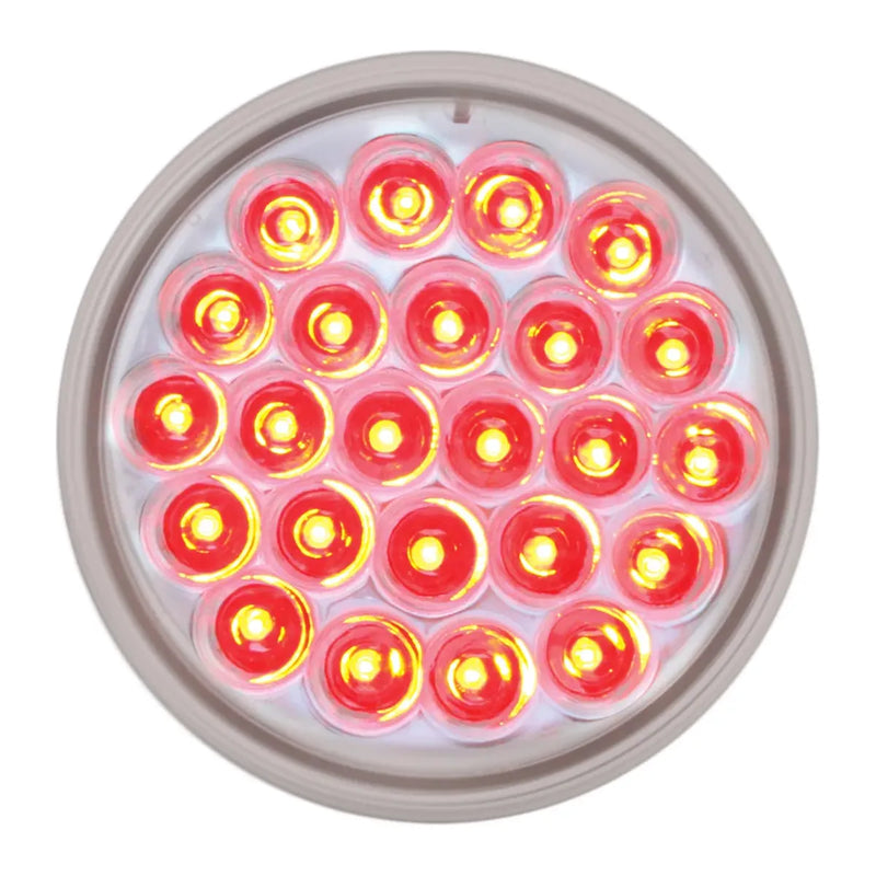 76508 Pearl Series Continuous 4" LED Strobe Light, Red/Clear 4" ROUND Gray