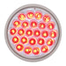 Gray 4" PEARL RED LED LIGHT W/#1157 BULB BASE, CLEAR LENS