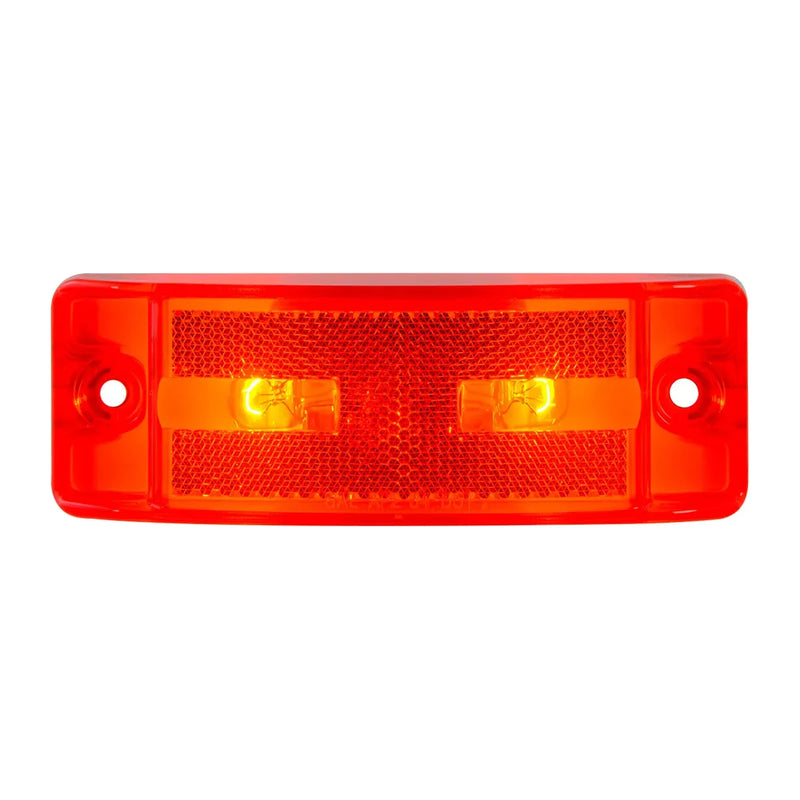 78286 Turtle Style Rectangular Sealed Marker Lights w/ Reflective Lens (red) #78286 Red