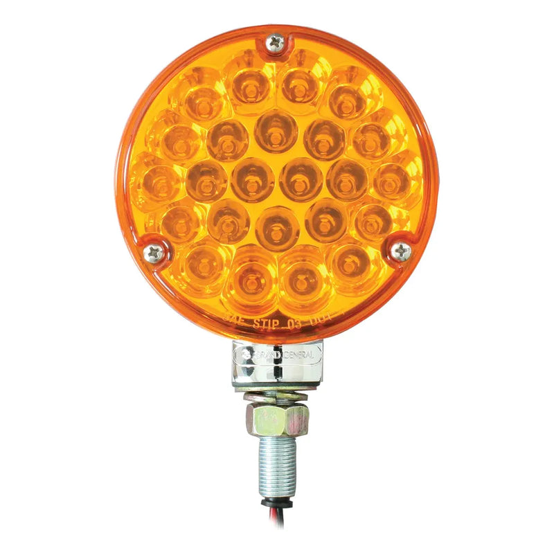 4" PEARL 1 FACE AMBER/AMBER 24-LED LIGHT #78350 pedestal Chocolate