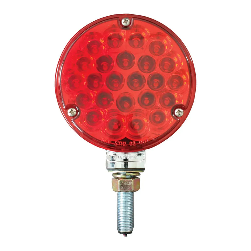 4" PEARL 1 FACE RED/RED 24-LED LIGHT #78353 pedestal Firebrick