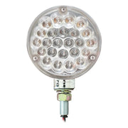 4" PEARL 1 FACE AMBER/CLEAR 24-LED LIGHT #78355 pedestal Gray