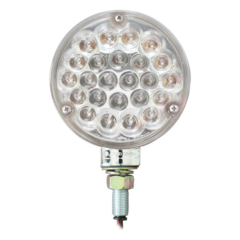 4" PEARL 1 FACE AMBER/CLEAR 24-LED LIGHT #78355 pedestal Gray