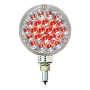 4" PEARL 1 FACE RED/CLEAR 24-LED LIGHT #78356 pedestal Gray