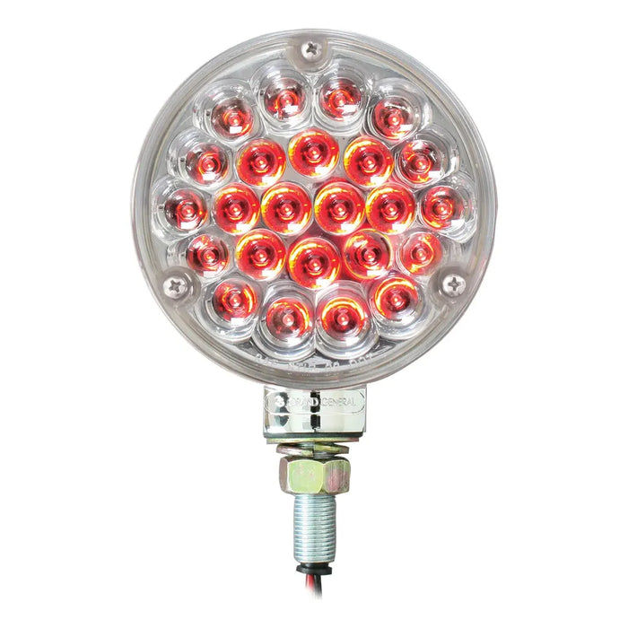 Gray 4" PEARL 1 FACE RED/CLEAR 24-LED LIGHT pedestal