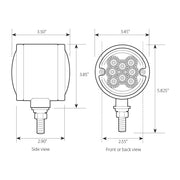DOUBLE FACE CR DIE CAST FLAT AMBER/RED SPYDER LED LIGHT pedestal Dark Slate Gray