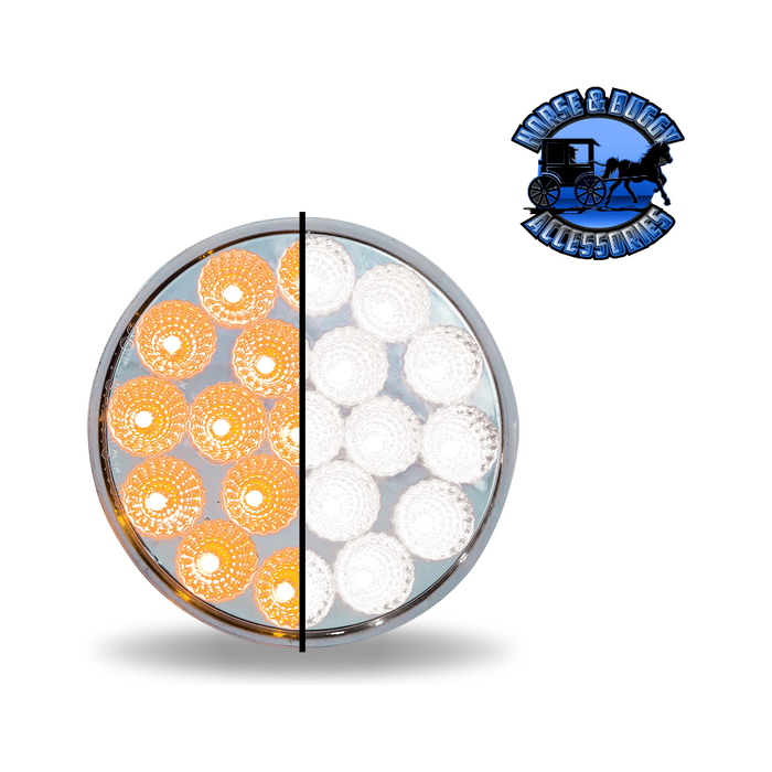 Light Gray 4" Round Trux Dual Revolution LEDs (Choose Style and Color) 4" ROUND Amber to White - 19 Diodes