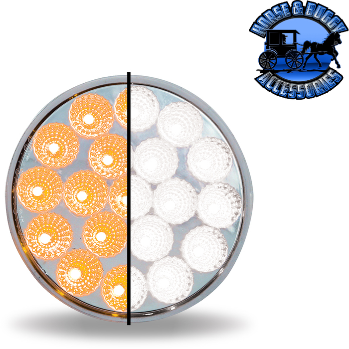 Light Gray 4" Round Trux Dual Revolution LEDs (Choose Style and Color) 4" ROUND Amber to White - #TLED-4X40AW