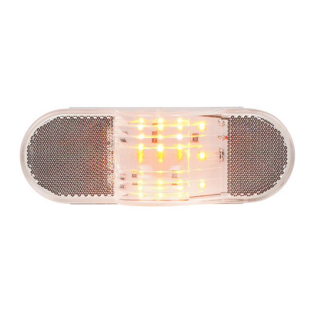 79996 Oval Side Turn & Marker LED Light w/ Reflector (Amber/Clear)