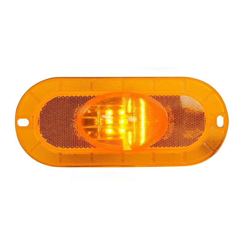 79998 OVAL AMBER/AMBER SIDE MARKER/ TURN 9 LED LIGHT W/REFLEX LENS MARKER LIGHT Dark Orange