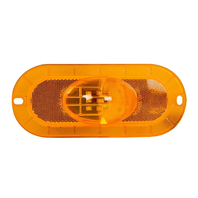 79998 OVAL AMBER/AMBER SIDE MARKER/ TURN 9 LED LIGHT W/REFLEX LENS MARKER LIGHT Dark Orange