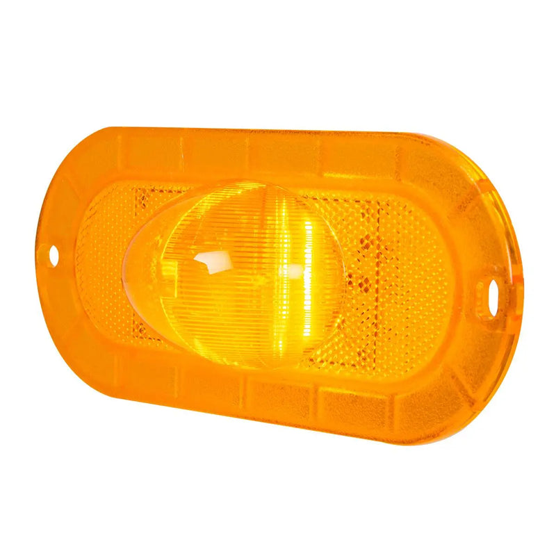 79998 OVAL AMBER/AMBER SIDE MARKER/ TURN 9 LED LIGHT W/REFLEX LENS MARKER LIGHT Dark Orange