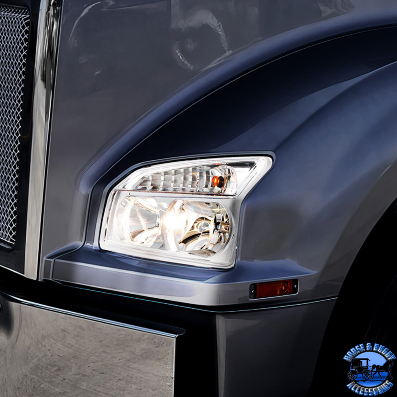 HEADLIGHT ASSEMBLY FOR 2015-2025 KENWORTH T880 (Choose Side) HEADLIGHT Drivers,Passengers Dark Slate Gray