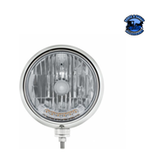 GUIDE 682-C STYLE HEADLIGHT H4 BULB WITH 6 AMBER LED (Choose Color) HEADLIGHT Stainless,Chrome,Black Dark Gray