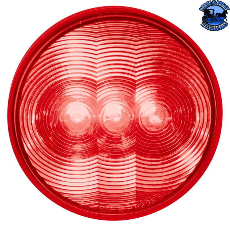 3 LED 4" Round Light (Stop, Turn, & Tail)-Red LED/Red Lens #38064B