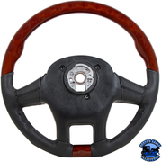 18" YOURGRIP LEATHER AND WOOD STEERING WHEEL FOR 2012-2021 PETERBILT 579 & 2013-2021 KENWORTH T680 #88190 steering wheel Dark Slate Gray