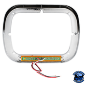 10 LED 5" X 7" HEADLIGHT BEZEL WITH VISOR (Choose Lens Color) Headlight Bezel Amber,Clear Light Gray