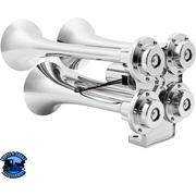 4 TRUMPET MINI TRAIN HORN (Choose Finish) TRAIN HORN Chrome,Black Light Gray