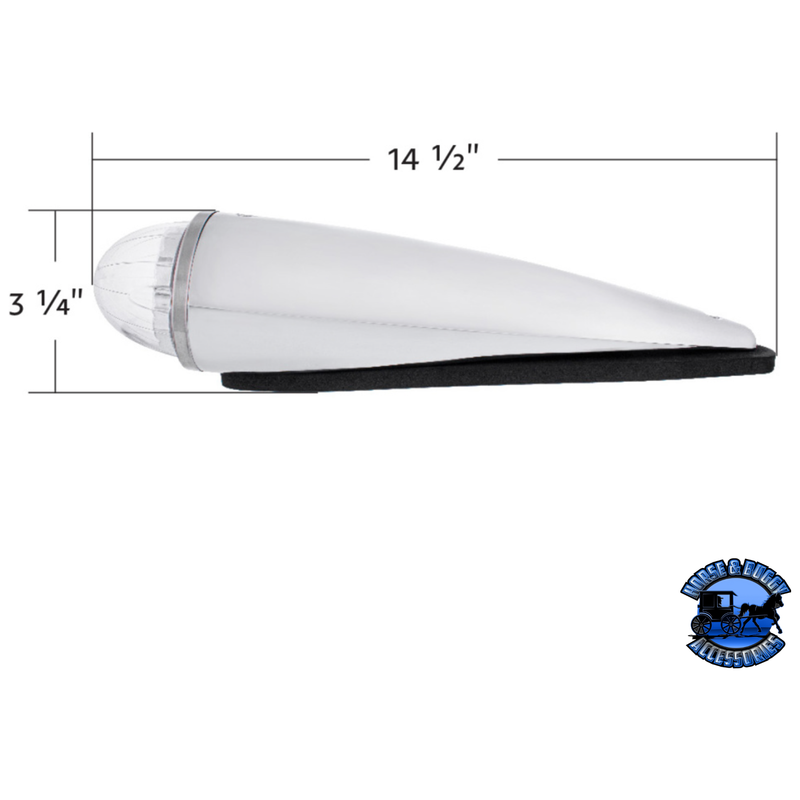 DOUBLE FURY 17 LED DUAL FUNCTION WATERMELON TORPEDO CAB LIGHT (Choose LED Color) CAB LIGHT Amber and Blue,Amber and Green,Amber and Purple Light Gray