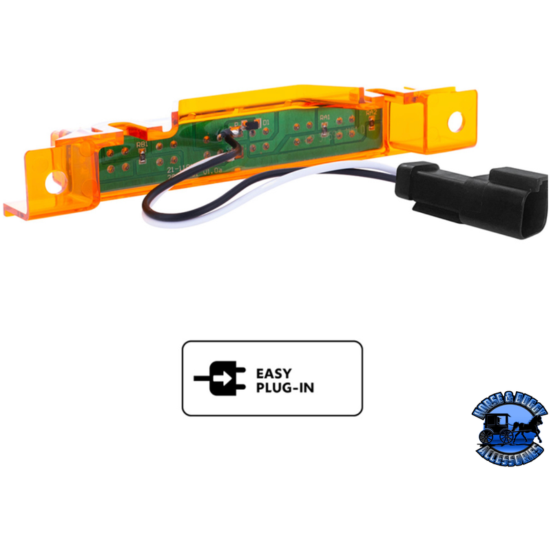 6 LED COMPETITION SERIES EXTERIOR VISOR LIGHT FOR 1996-2024 VOLVO VNL (Choose Lens Color) (Choose Package Quantity) light Amber / 1 Pack,Amber / 5 Pack,Clear / 1 Pack,Clear / 5 Pack Sandy Brown