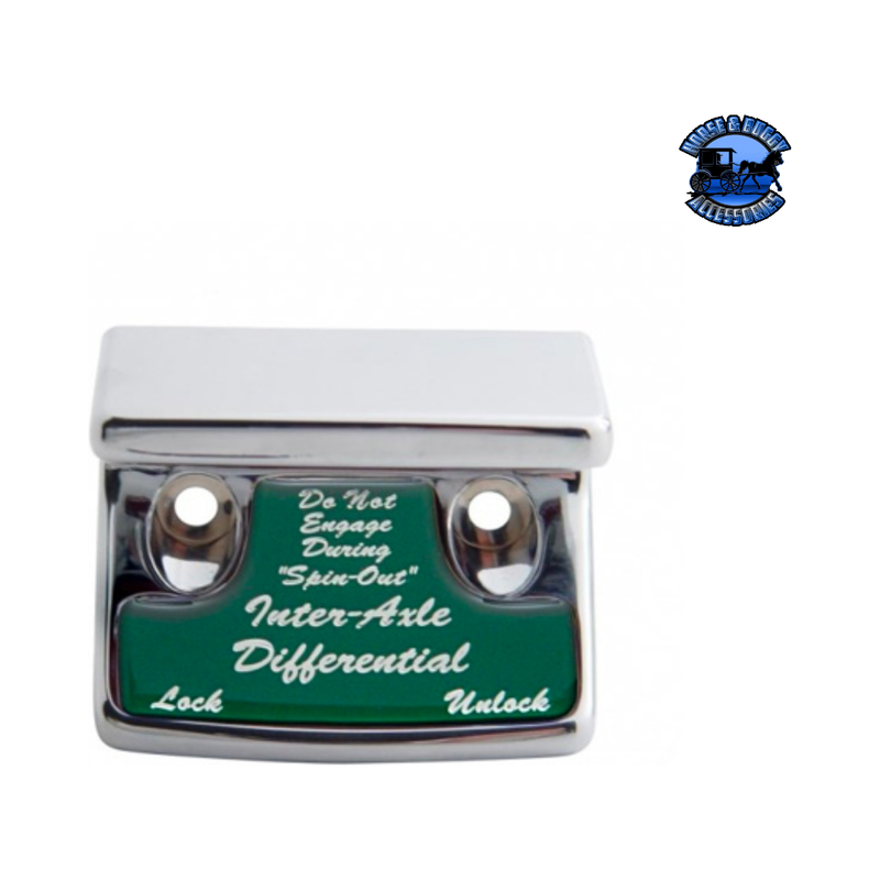 CHROME PLASTIC AXLE/DIFFERENTIAL SWITCH GUARD WITH GLOSSY STICKER FOR 1990-2010 FREIGHTLINER CLASSIC (Choose Color) Axle/Differential Switch Guard Green Dark Slate Gray