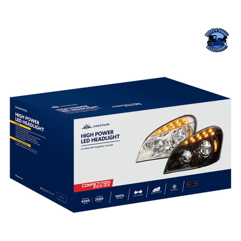 LED HEADLIGHT FOR 2008-2017 FREIGHTLINER CASCADIA (Choose Color) (Choose Side) Headlight Chrome / Driver's Side,Chrome / Passenger's Side,Black / Driver's Side,Black / Passenger's Side Midnight Blue