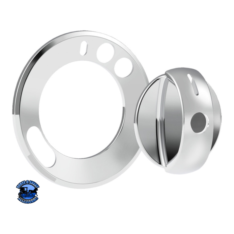 CHROME PLASTIC 2-PIECE HEADLIGHT WITH FOG LIGHT SWITCH COVER FOR 2008-2017 FREIGHTLINER CASCADIA #42071 Switch Cover Light Gray