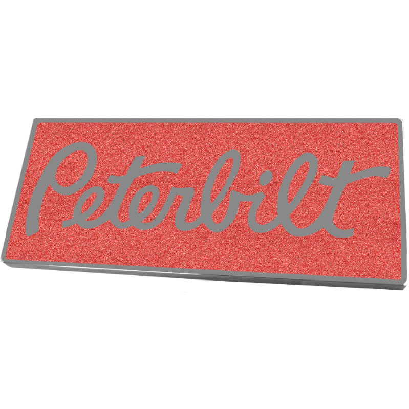 PETERBILT RECTANGULAR EMBLEM METALLIC RED 481 EMBLEM Tomato