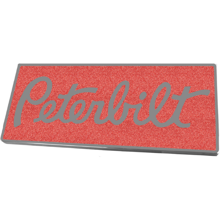 Tomato PETERBILT RECTANGULAR EMBLEM METALLIC RED 481 EMBLEM