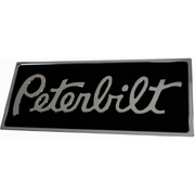 PETERBILT RECTANGULAR BLACK CHROME ENGRAVED EMBLEM (190) EMBLEM Light Slate Gray