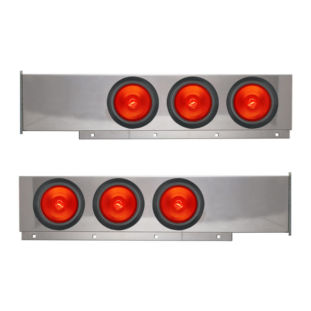 80111 2-Pc Chrome Plated Steel Light Bar (Red)