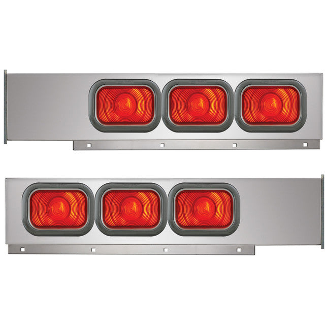 2 piezas. CR. BARRA DE LUCES TRASERA CON RECT. LUCES INCANDESCENTES ROJAS
