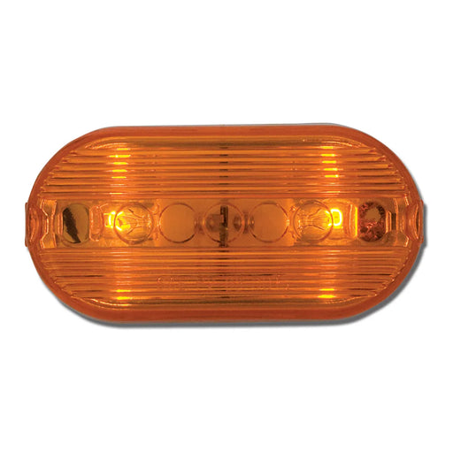 Chocolate Oblong Two-Bulb Marker Light AMBER W/ WHITE BASE,AMBER W/CHROME BASE