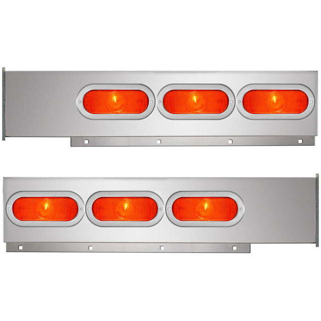 2 piezas. BARRA DE LUCES SS CON LUZ ROJA OVALADA Y CR. LLANTA SIN VISERA