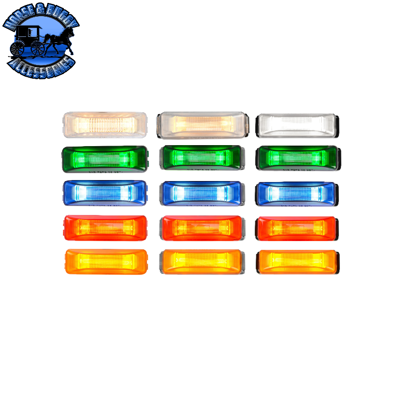 Medium Rectangular 2-Bulb Sealed Marker Light (CHOOSE COLOR)