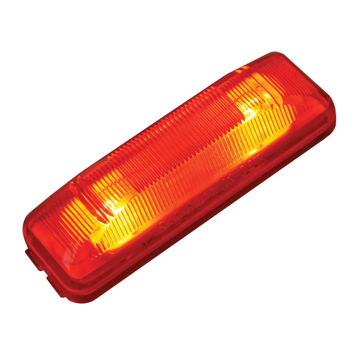 Firebrick Medium Rectangular 2-Bulb Sealed Marker Light INCANDESCANT LIGHT RED W/CHROME,RED W/BLACK BRACKET,RED