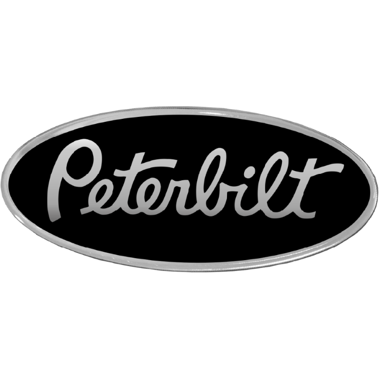 PETERBILT EMBLEM OVAL CHROME/BLACK (190) EMBLEM Dark Gray