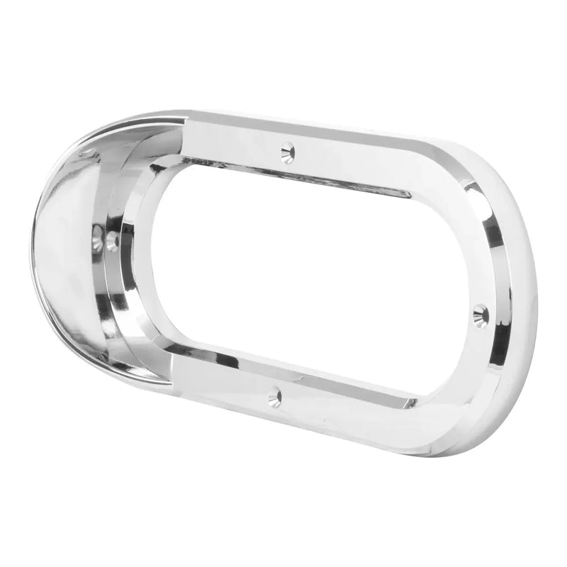 #80808 Grommet Cover w/ Visor in Vertical Style for 6.5â€³ Large Oval Light Bezel Light Gray