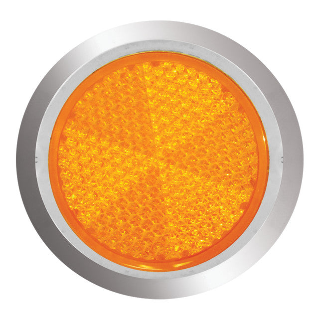 REFLECTOR ADHESIVO ÁMBAR DE 2-1/8" CON BORDE CR.