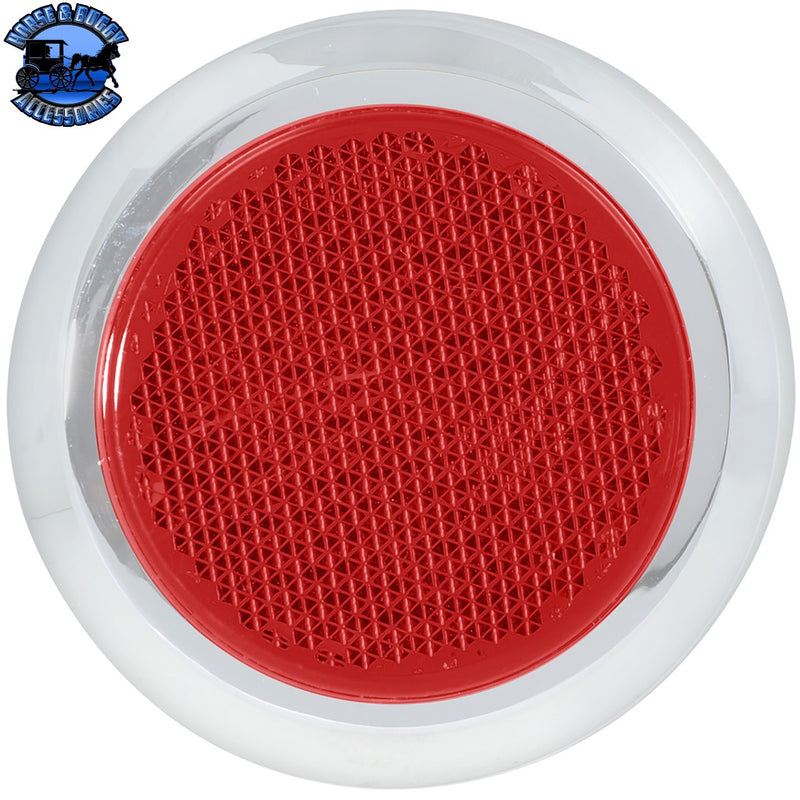 80834SP 2-1/8" RED STICK-ON REFLECTOR W/CR. RIM