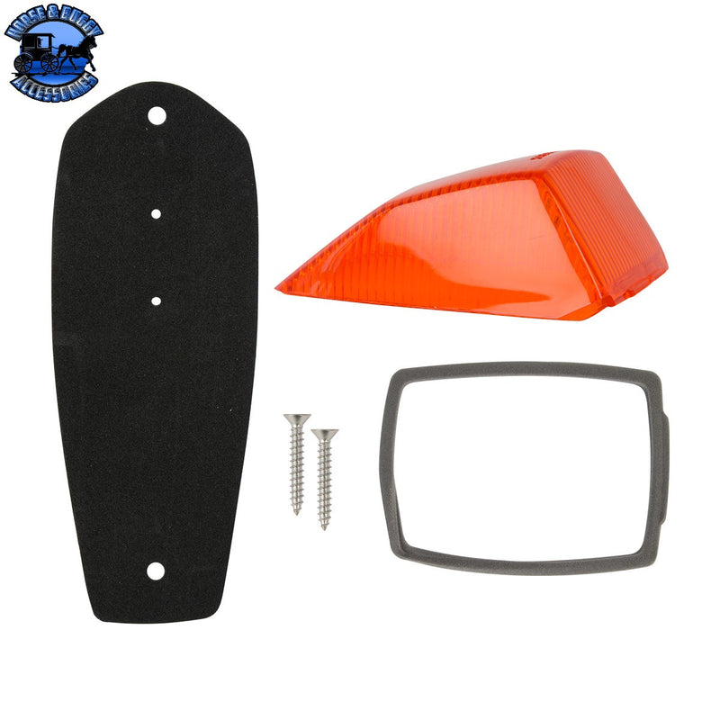 81317 RECT. DARK AMBER GLASS LENS KIT FOR CAB MARKER LIGHT