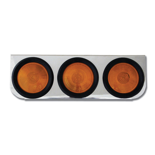 81501 Chrome Steel L Bracket with Triple 4" Round Lights