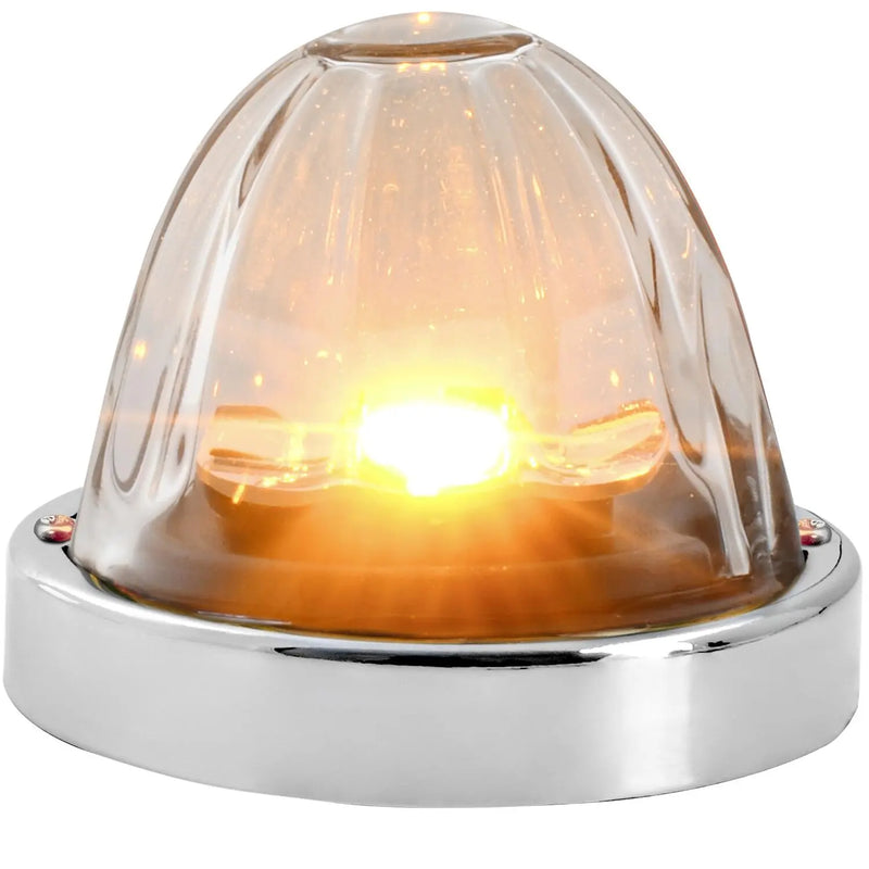 Super Star Watermelon (Glass Lens) Surface Mount LED Sealed Light With Bezel (CHOOSE COLOR) watermelon glass lens amber/clear Light Gray