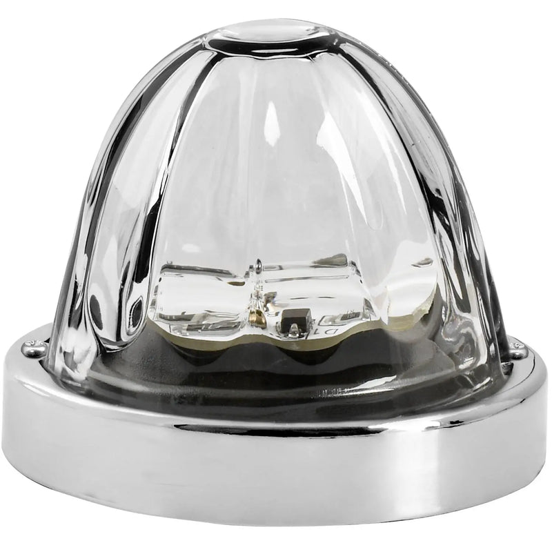 Super Star Watermelon (Glass Lens) Surface Mount LED Sealed Light With Bezel (CHOOSE COLOR) watermelon glass lens amber/dark amber,amber/light amber,red/red,amber/clear,red/clear,white/clear,blue/clear,green/clear Light Gray