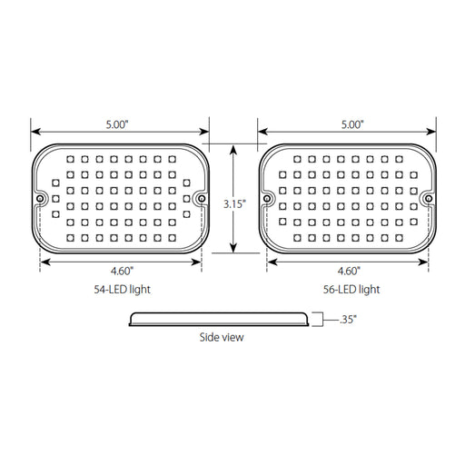 81764 Ultra Thin Large Rectangular LED Strobe Light