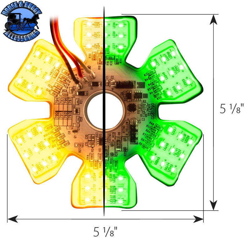 81792 Ultra Thin Hex Air Cleaner Dual Color LED Light (AMBER/GREEN)