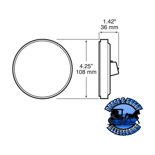 Lavender 817A-36 4" Amber LED Front Park & Turn, Round, 36 Diode AMP Housing Grommet-Mount