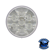 817KC-7 4" White LED Back-Up Light, Round, AMP, Grommet-Mount, Kit Dark Gray