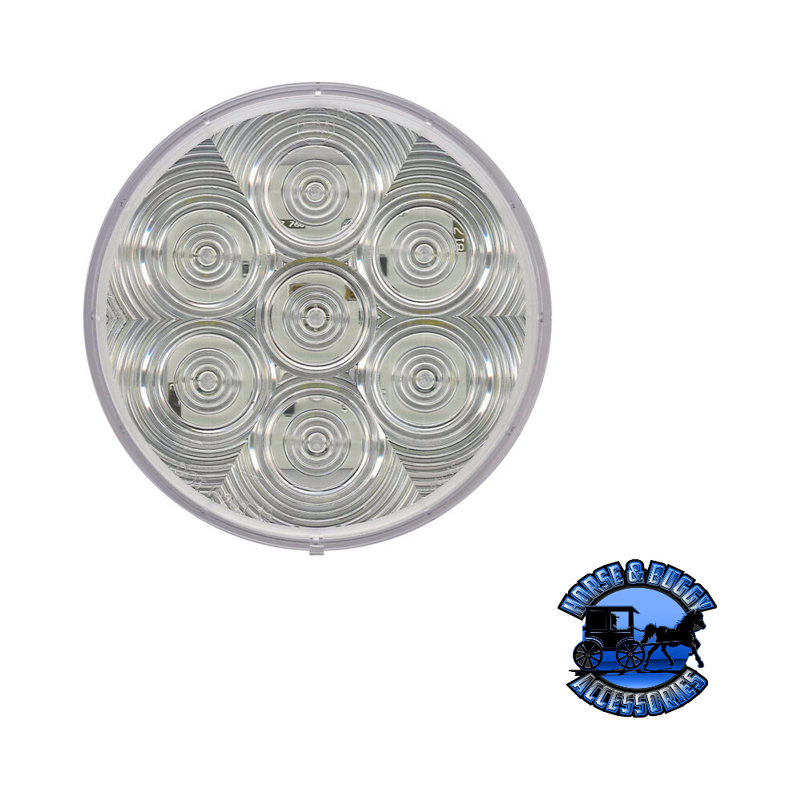 817KC-7 4" White LED Back-Up Light, Round, AMP, Grommet-Mount, Kit Dark Gray
